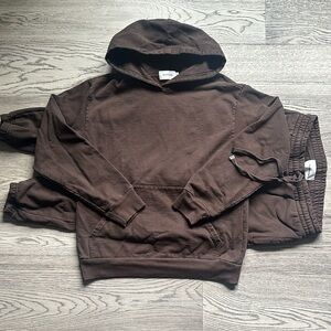 TALENTLESS Brown Hoodie Set